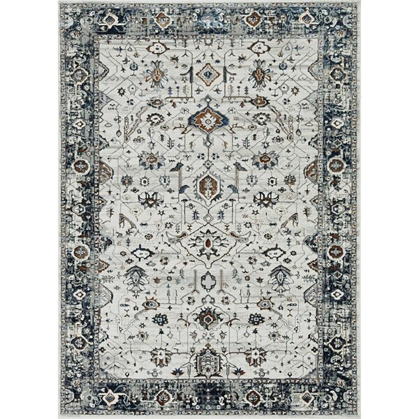 Palacedesigns 26 x 83 in. Polyester Rug, Ivory & Grey PA3666408 - main